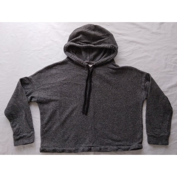 Madewell Women Size XS Oversized Hoodie Sweatshirt Cropped 3/4 Sleeve Gray - Picture 2 of 10